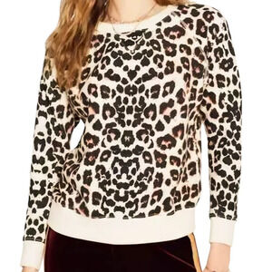 Mother Leopard Print Ivory Black Pink Sweatshirt Sweater Top